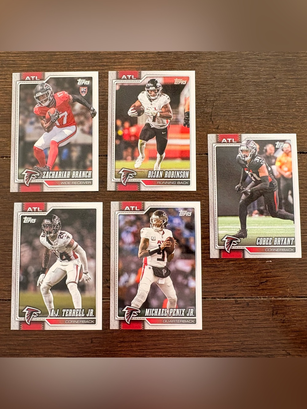 TOPPS ATLANTA FALCONS Football Trading Cards Lot MINT